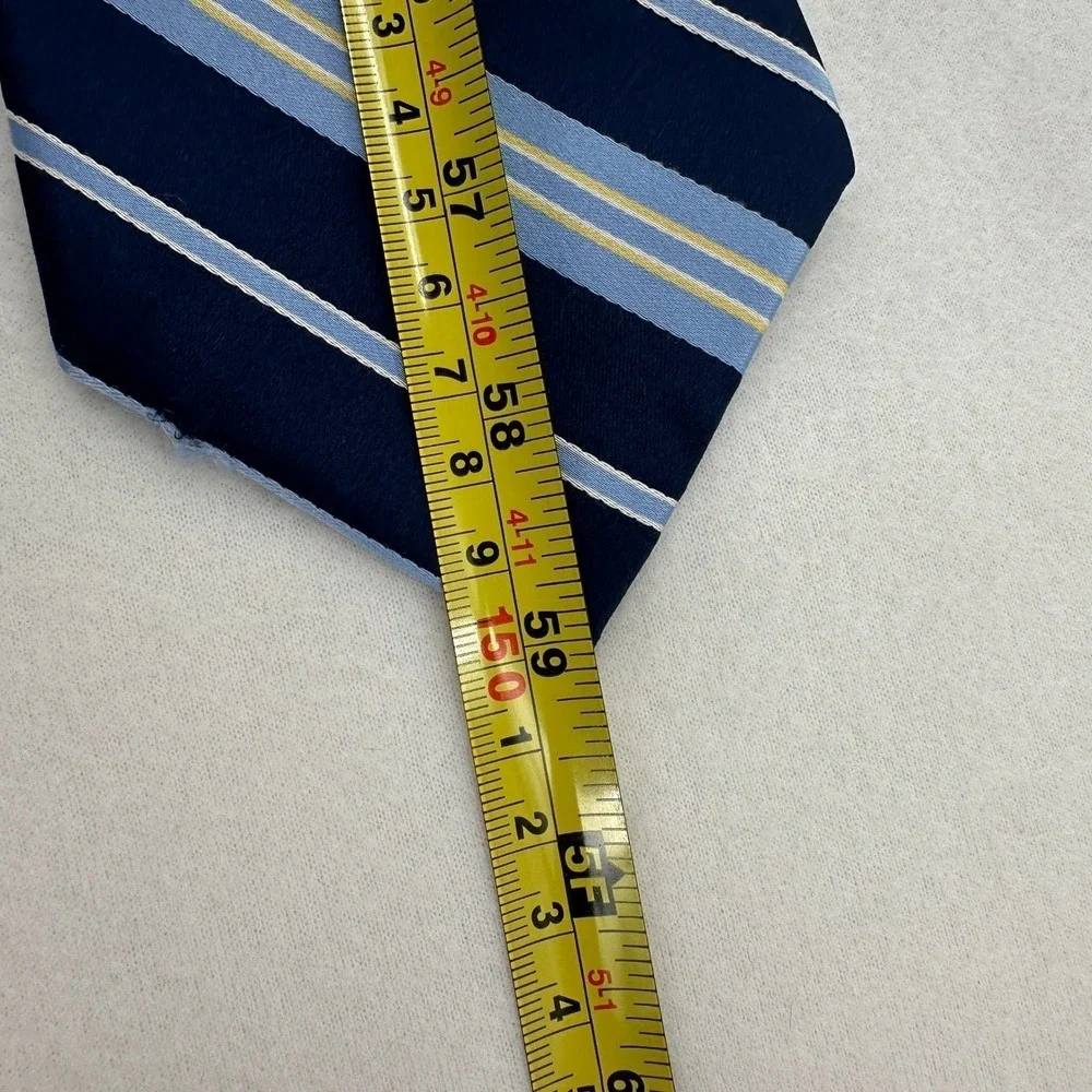 Tommy Hilfiger Men Necktie Blue Stripe 100% Silk Classic Business Tie Suit